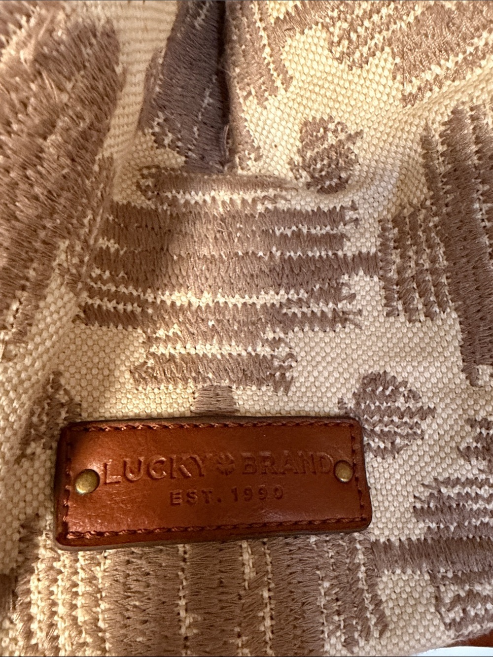 Lucky Brand Hobo Leather and Canvas Tote  | EUC | OS - Picture 6 of 12